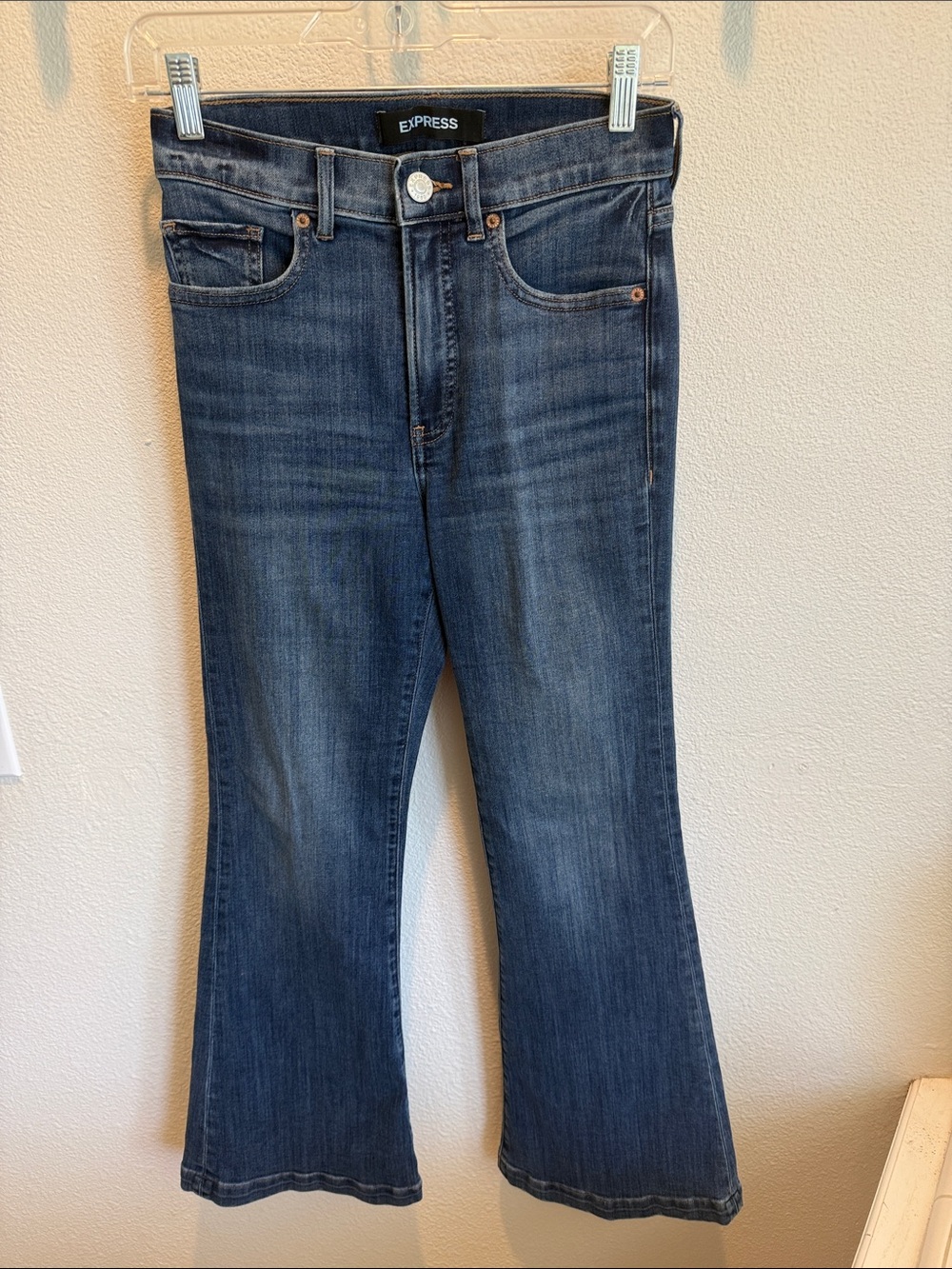 Express Dark Blue Flare Jeans - Classic Denim